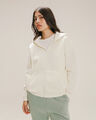 Hoodie Abierta Color Blanco,BLANCO HUESO